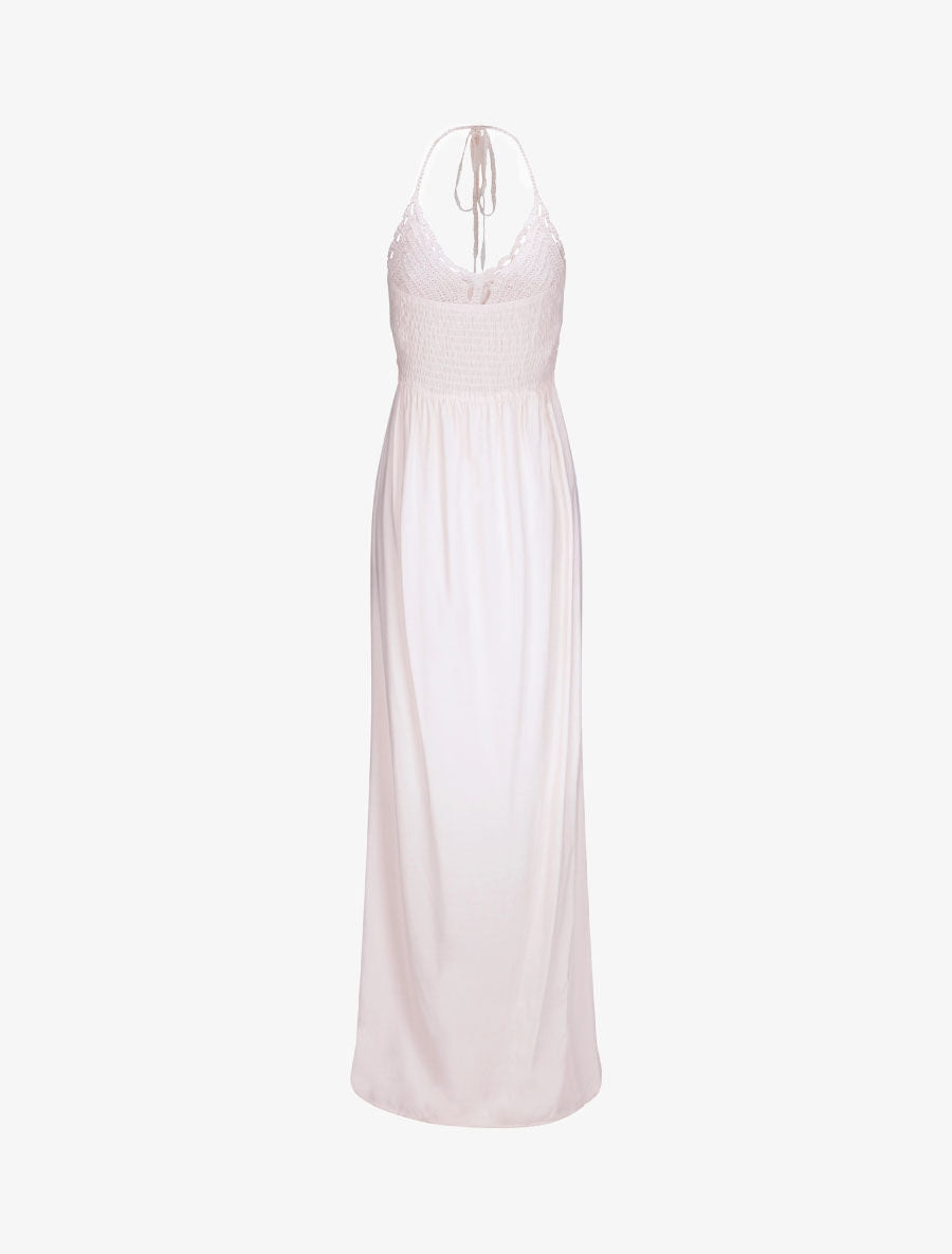 Robe empire uni à dos nu - Rose pâle - 2