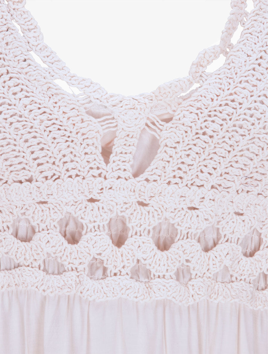 Robe empire uni à dos nu - Rose pâle - 3