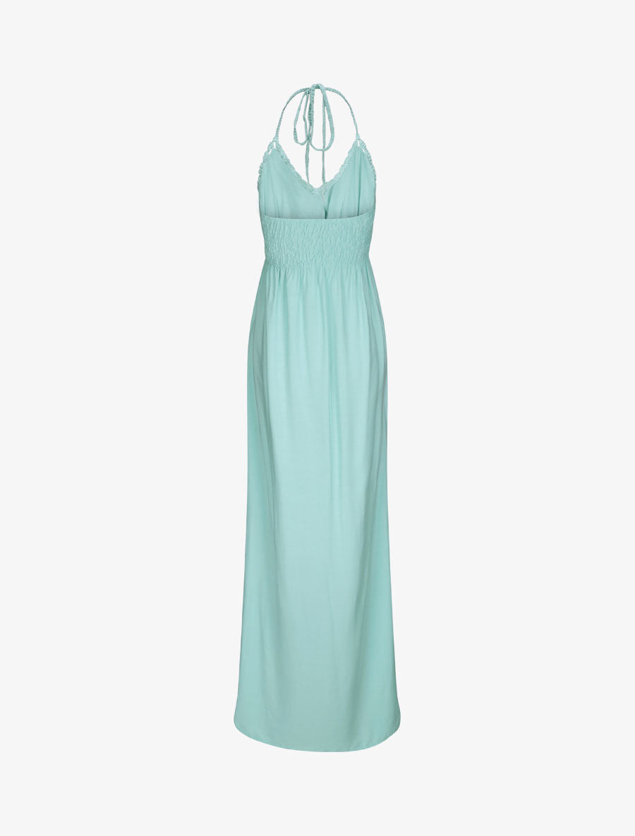 Robe empire uni à dos nu - Turquoise - 2