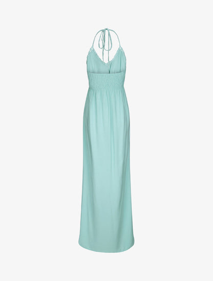 Robe empire uni à dos nu - Turquoise - 2