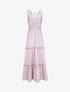 Robe longue empire uni à détail crochet - Rose pâle - 4