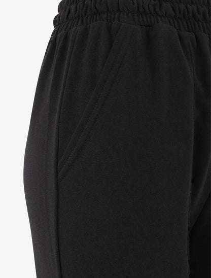 Jogging regular uni taille haute - Noir - 3