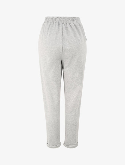 Jogging regular uni taille haute - Gris chiné - 2