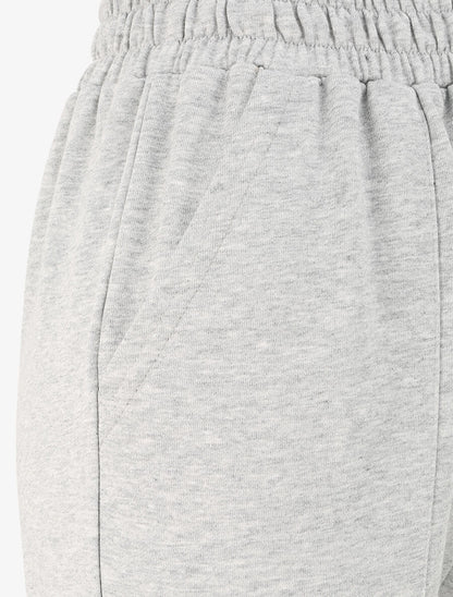 Jogging regular uni taille haute - Gris chiné - 3