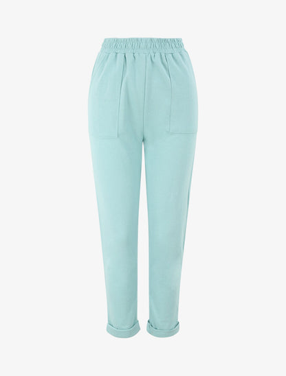 Jogging regular uni taille haute - Bleu clair - 1