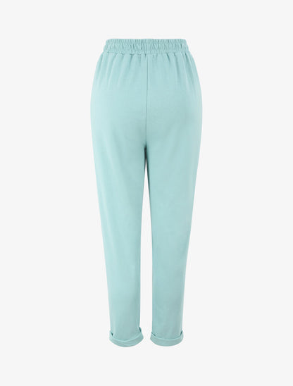 Jogging regular uni taille haute - Bleu clair - 2