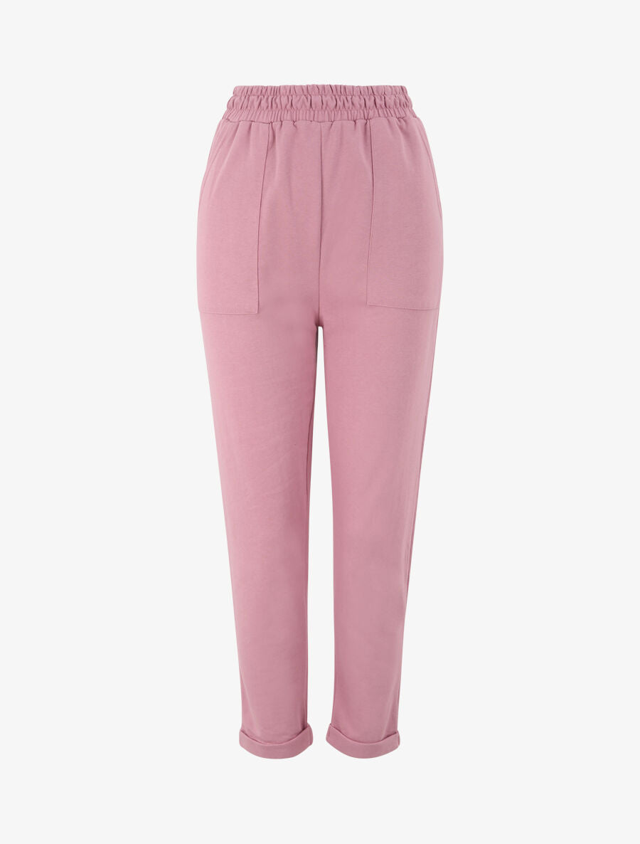 Jogging regular uni taille haute - Vieux rose - 4