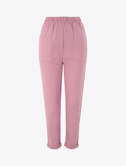 Jogging regular uni taille haute - Vieux rose - 4