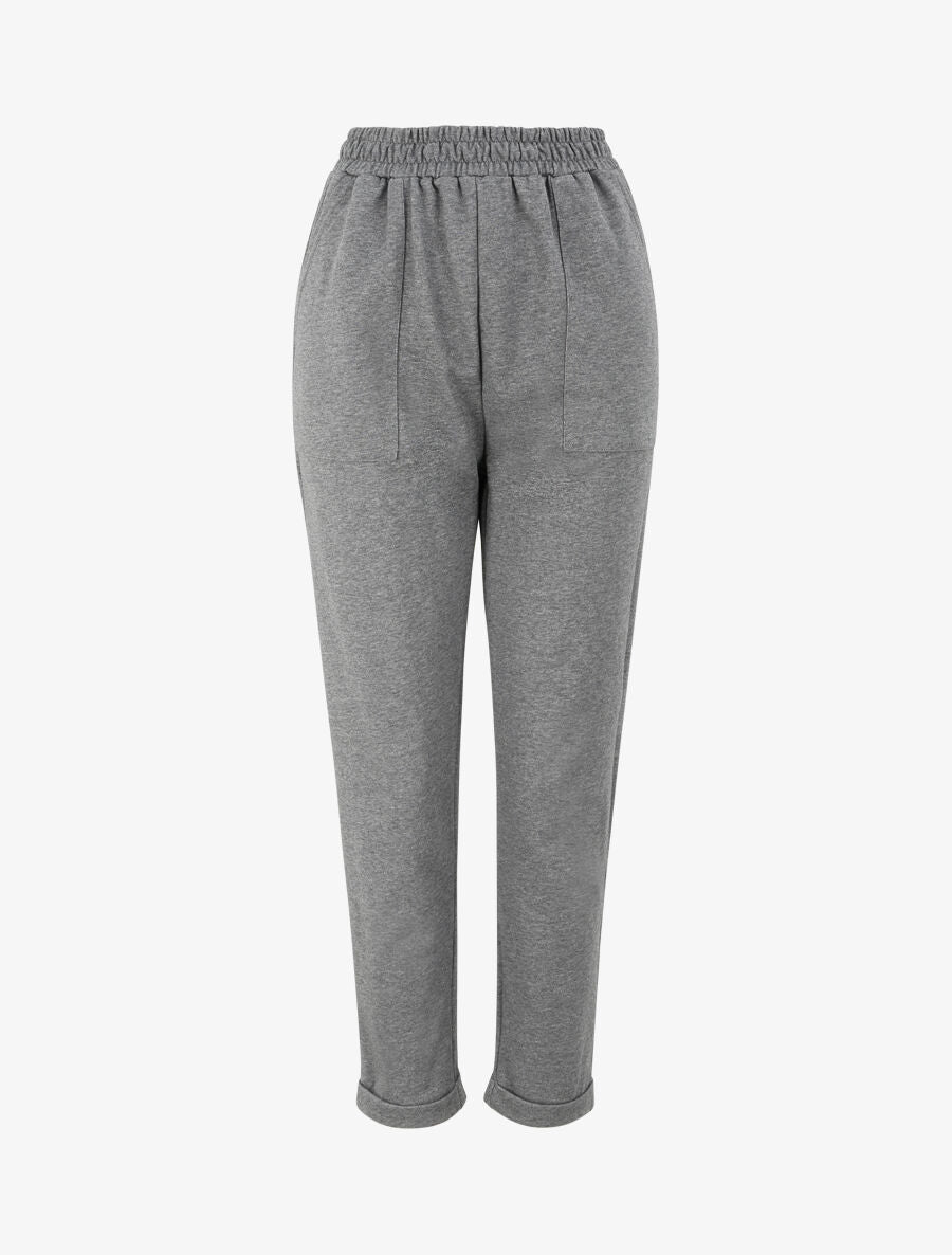 Jogging regular uni taille haute - Gris foncé - 1