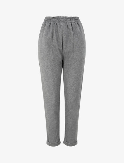 Jogging regular uni taille haute - Gris foncé - 1