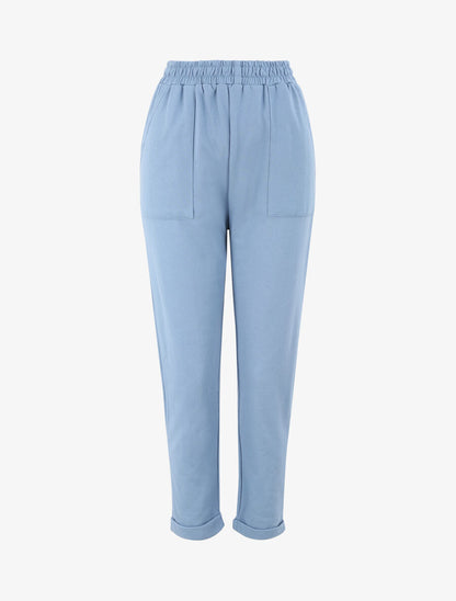 Jogging regular uni taille haute - Bleu - 1
