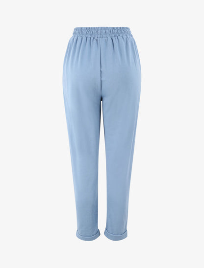 Jogging regular uni taille haute - Bleu - 2