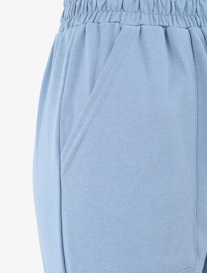 Jogging regular uni taille haute - Bleu - 3
