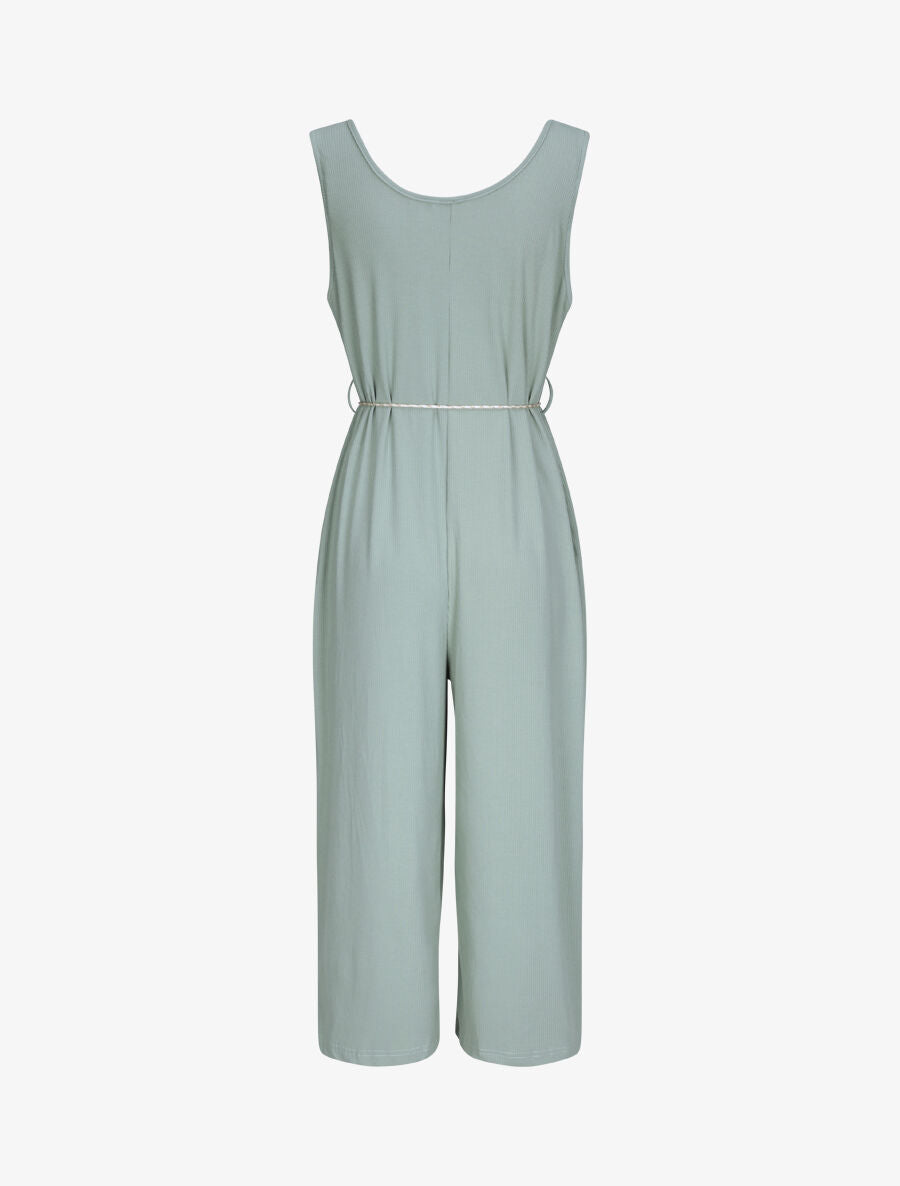 Combinaison oversize uni côtelée - Vert d&