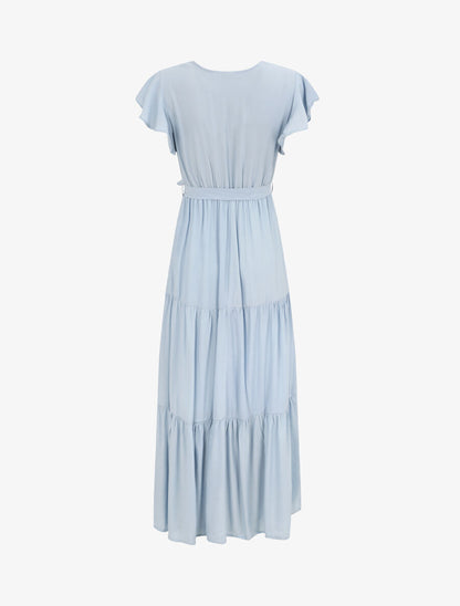 Robe empire à manches volantées - Bleu ciel - 2