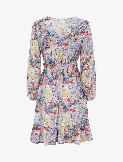 Robe longue à imprimé fleuri - Bleu - 3