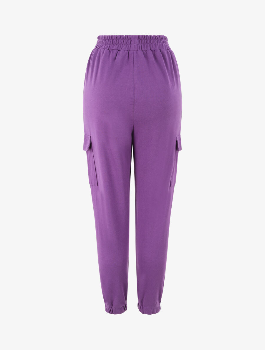 Jogging uni en coton - Violet - 2