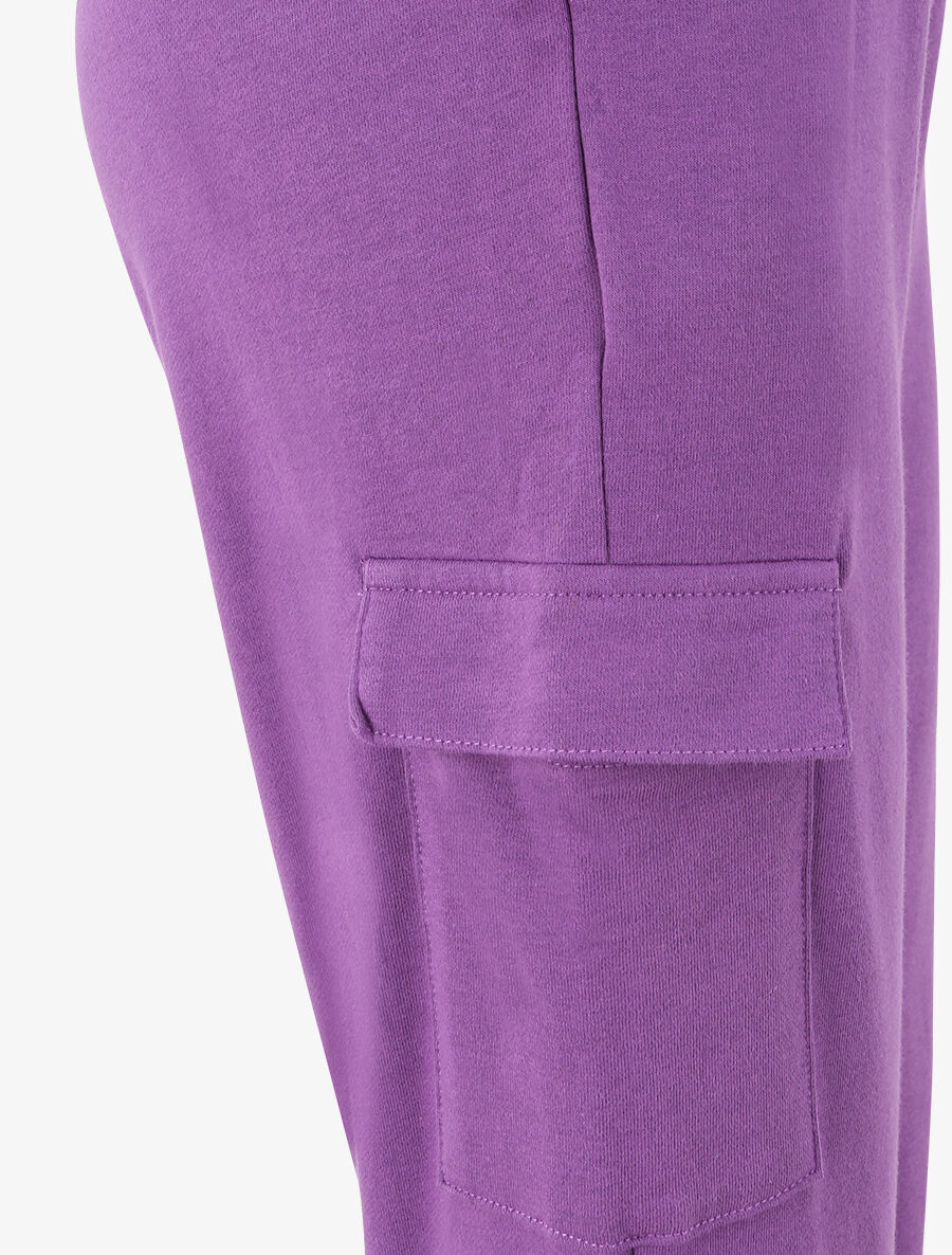 Jogging uni en coton - Violet - 3