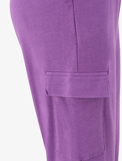Jogging uni en coton - Violet - 3