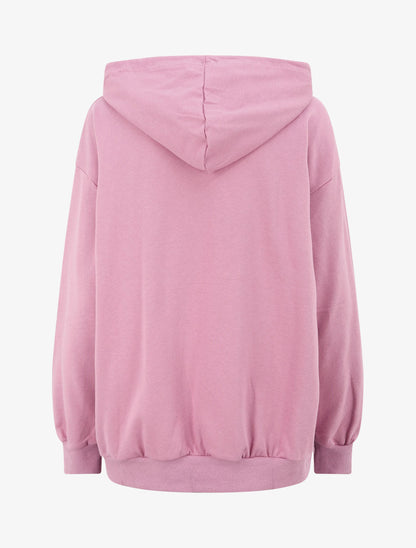 Sweat à capuche à inscription - Vieux rose - 2