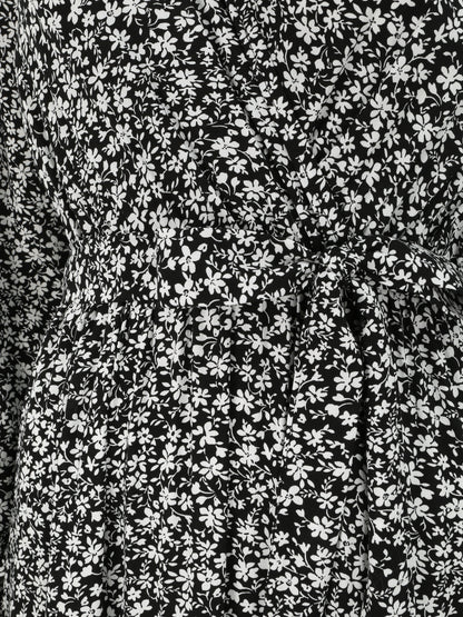 Robe longue à imprimé multi-fleurs - Noir - 3