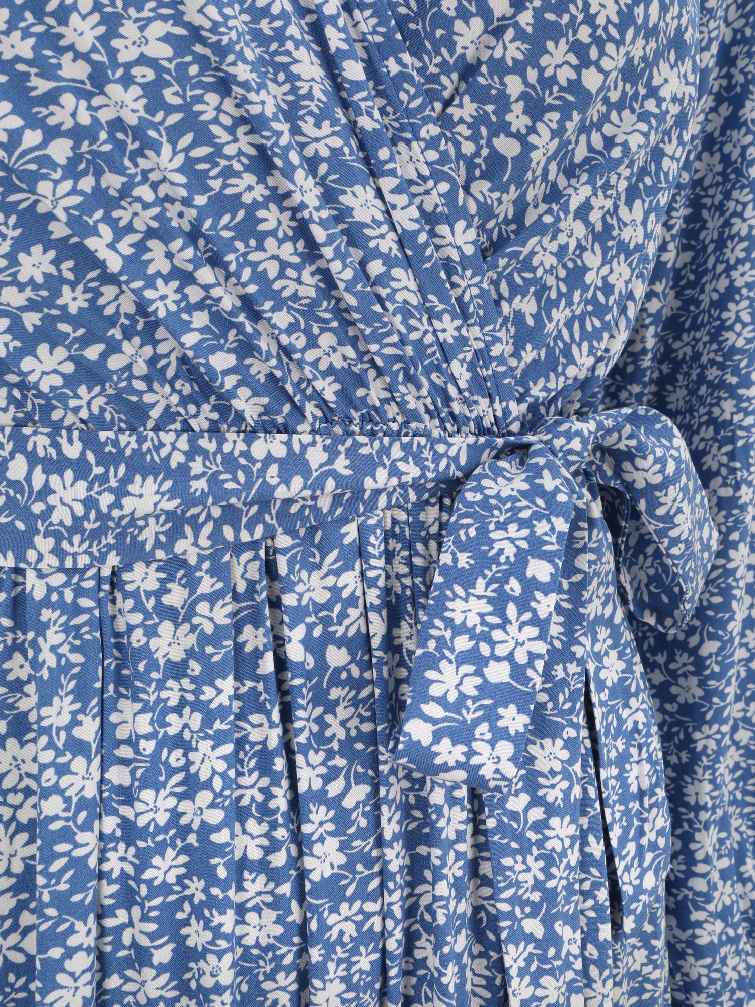 Robe longue à imprimé multi-fleurs - Bleu - 3