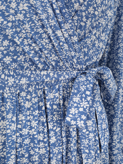 Robe longue à imprimé multi-fleurs - Bleu - 3