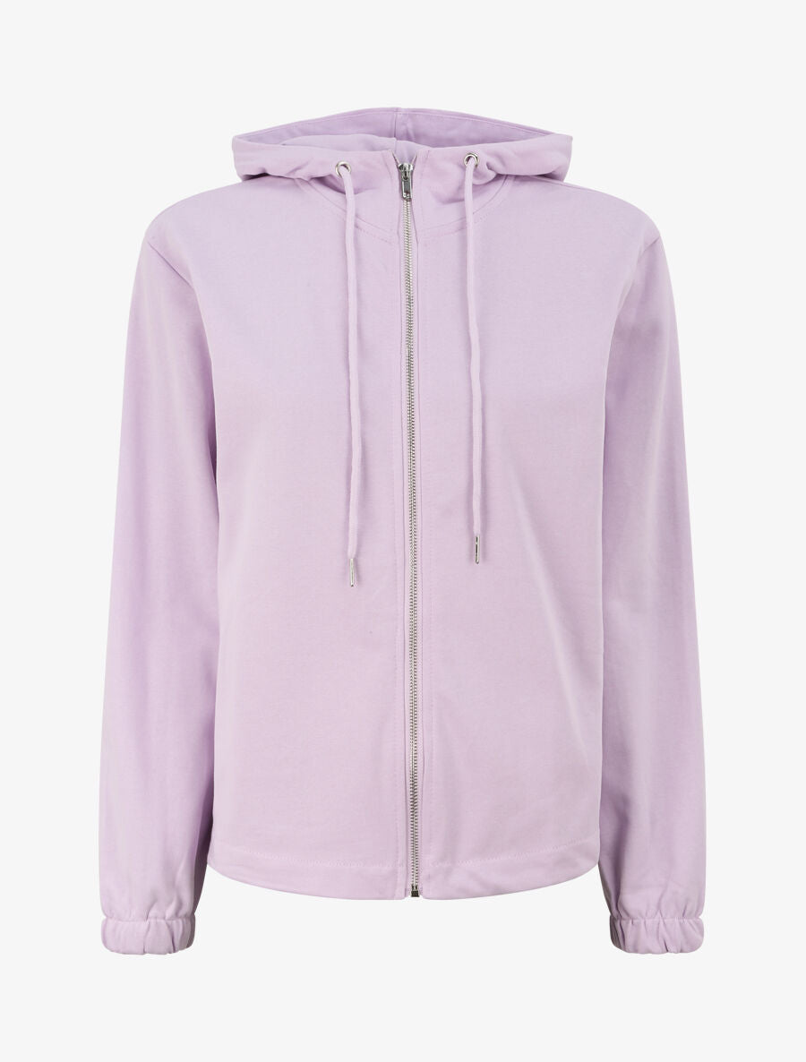 Sweat à capuche zippé - Lilas - 1