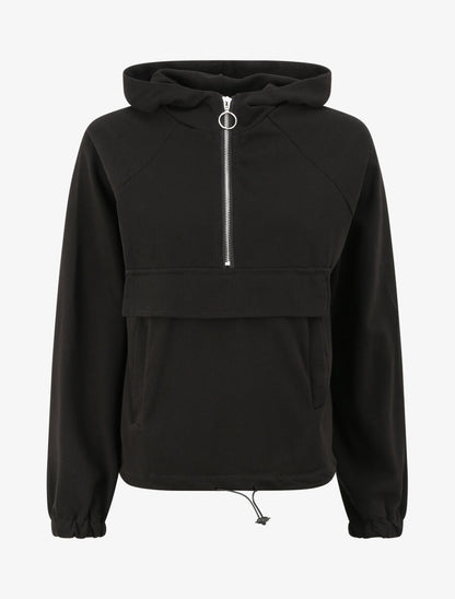 Sweat à capuche avec col zippé - Noir - 2
