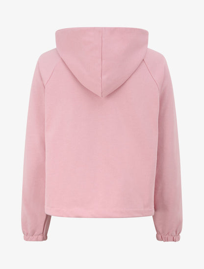 Sweat à capuche avec col zippé - Rose - 2