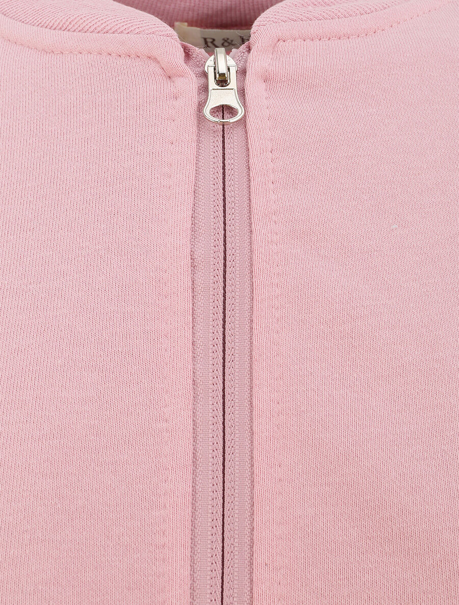 Sweat uni à col montant - Rose - 3