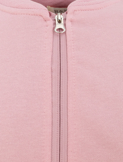 Sweat uni à col montant - Rose - 3