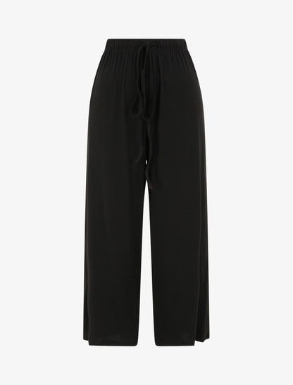 Pantalon fluide uni - Noir - 4