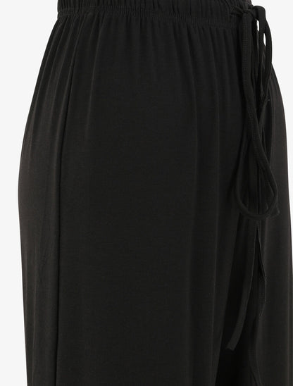 Pantalon fluide uni - Noir - 3