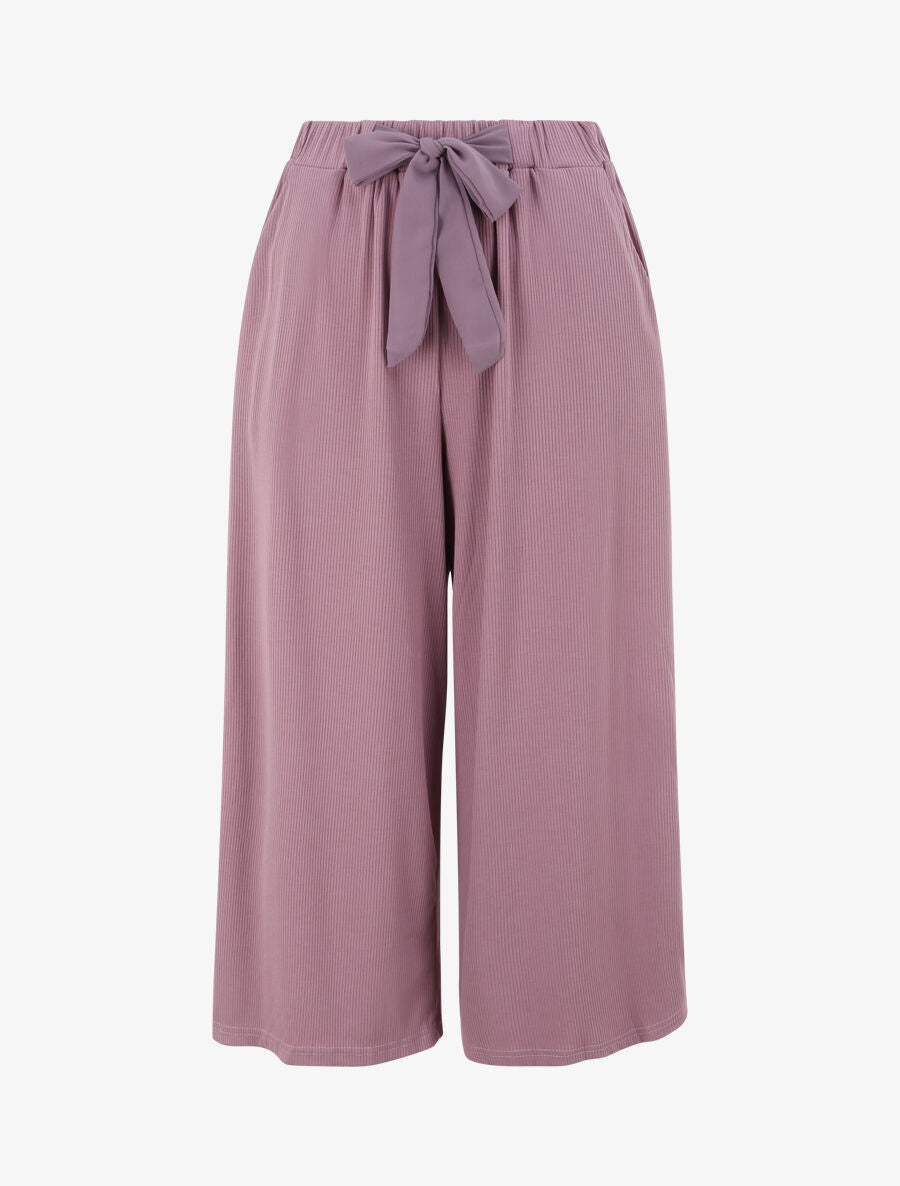 Pantalon ample uni - Lilas - 4