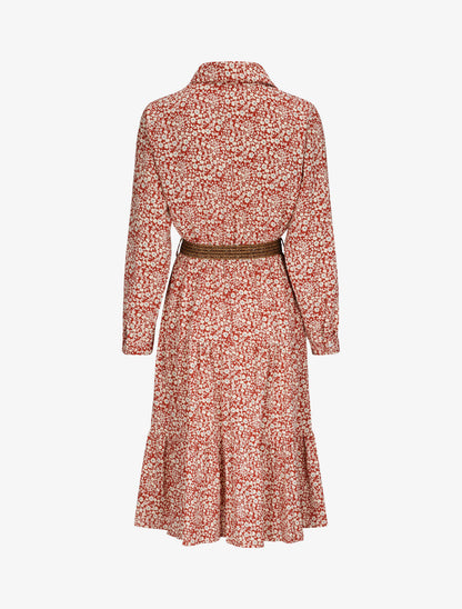 Robe longue à imprimé fleurs - Terre de sienne - 2