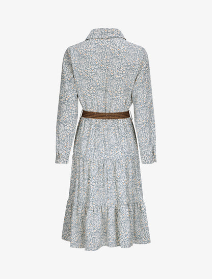 Robe longue à imprimé fleurs - Bleu ciel - 2