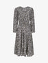 Robe longue à imprimé fleurs et feuilles stylisées - Noir - 4