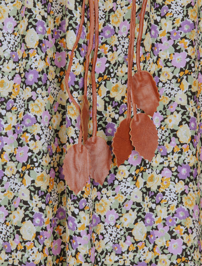 Robe longue à imprimé fleurs diverses - Violet - 3