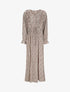 Robe longue évasée à volants imprimé pâquerettes - Marron - 1