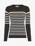 Pull marinière à détail irisé - Noir - 5