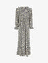 Robe longue évasée à volants imprimé fleurs des champs - Marine - 5