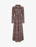 Robe longue évasée à manches longues et imprimé fleuri - Marine - 1