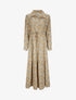 Robe longue évasée à manches longues et imprimé fleurs sauvages - Jaune - 1