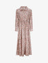 Robe longue évasée à manches longues et imprimé fleurs sauvages - Rose - 1