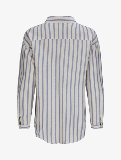 Chemise oversize rayée - Bleu - 2