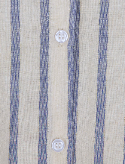 Chemise oversize rayée - Bleu - 3