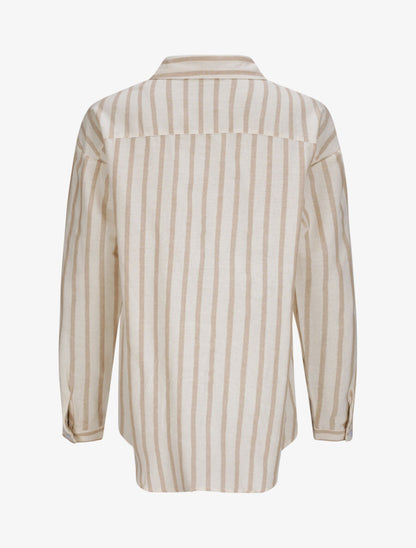 Chemise oversize rayée - Beige - 2