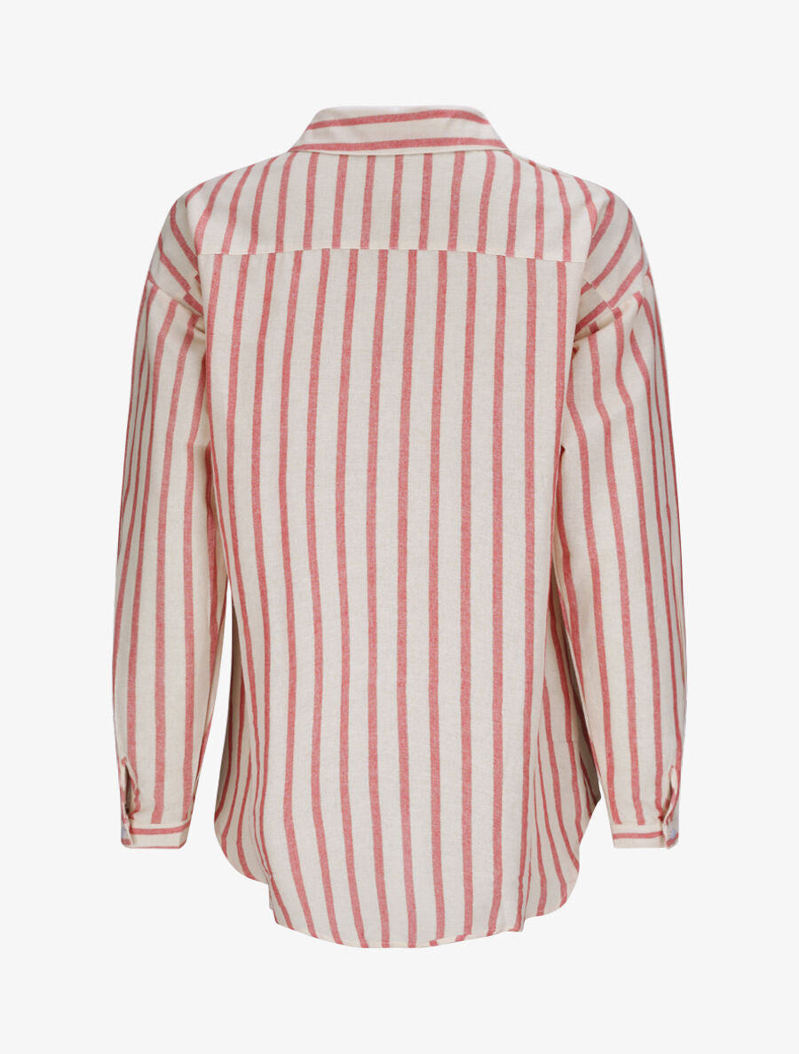 Chemise oversize rayée - Rose - 2