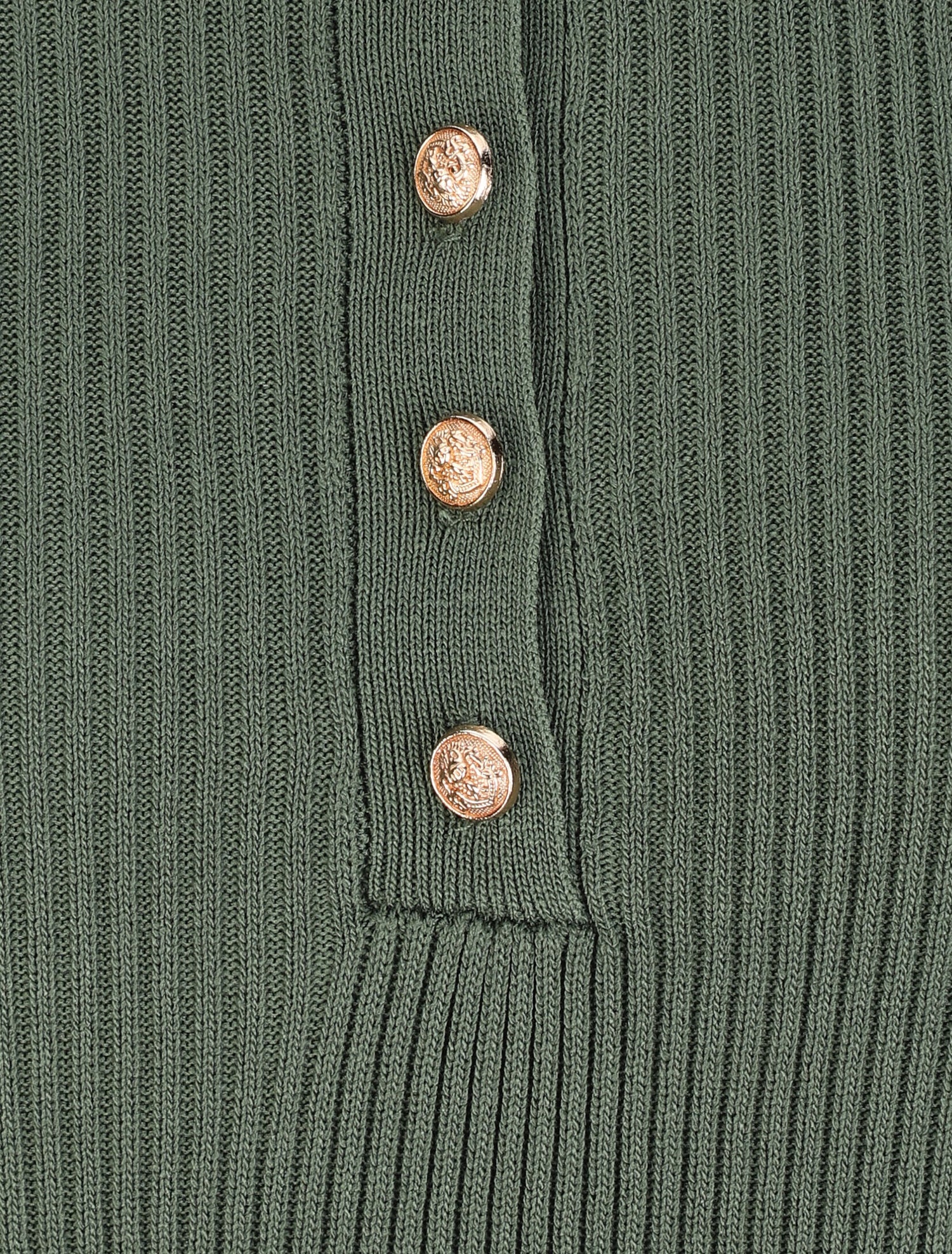 Polo ajusté en maille côtelée - Kaki - 3